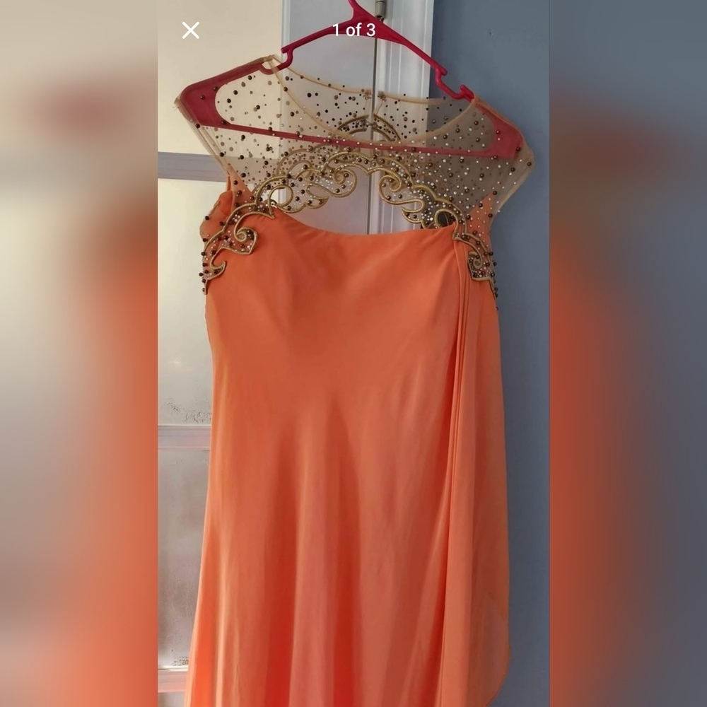 Vintage Orange Maxi Gown for Weddings